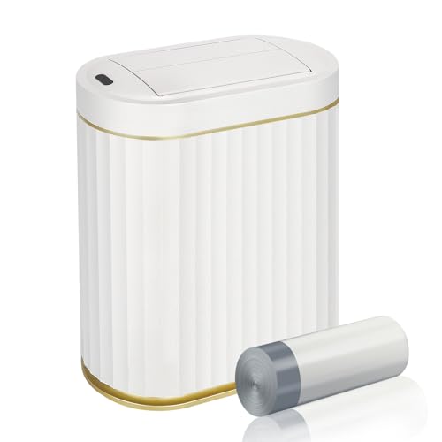 ELPHECO Butterfly Kunststoff-Mülleimer, Bewegungsmelder, 7,8 l, Weiß / Gold ELPHECO Butterfly Kunststoff-Mülleimer, Bewegungsmelder, 7,8 l, Weiß / Gold von ELPHECO