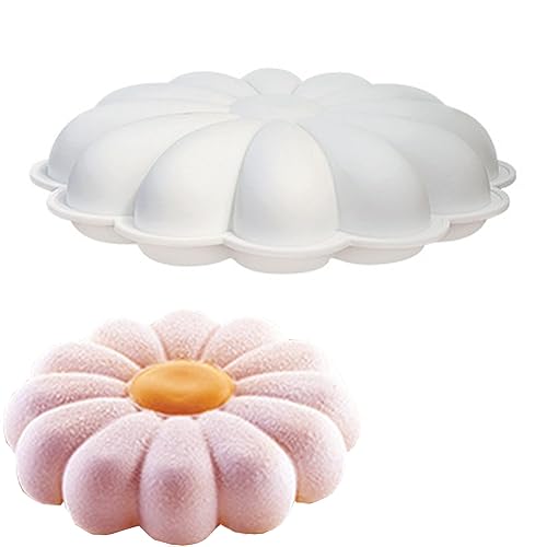 Blume Chiffon Kuchenform Silikon Chrysanthemen Mousse Backform Runde Dessert Herstellung Form Eiscreme Gelee Brot Kuchen Flan Torte Formen (Gerbera) von ELPHNUTSEY