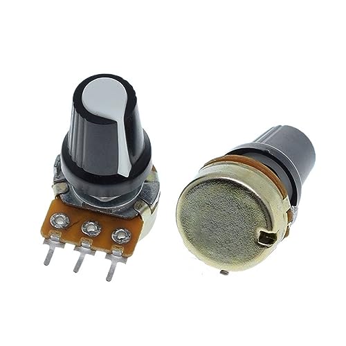 10Sets WH148 1K 10K 20K 50K 100K 500K Ohm 15mm 3 Pin Linear Taper Drehpotentiometer Widerstand for mit AG2 weißer Kappe(500K Ohm) von ELPNLJZN