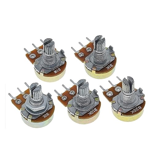 20 Stück Potentiometer Widerstand 1K 2K 5K 10K 20K 50K 100K 500K 1M Ohm WH148 Linear Potentiometer 2M 15mm 3Pins mit Muttern und Unterlegscheibe(1M Ohm) von ELPNLJZN