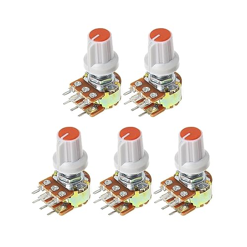 20Set WH148 Linearpotentiometer 15mm 6pin 1K 2K 5K 10K 20K 50K 100K 250K 500K 1M mit orangefarbenem AG1-Knopfkappen-Potentiometer-Kit(20K Ohm) von ELPNLJZN