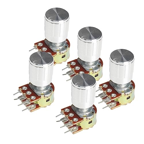 20Set WH148 Potentiometer Kit mit silbernen Knopfkappen 15MM 6Pin 1K 2K 5K 10K 20K 50K 100K 250K 500K 1M 15 * 17mm Knopfpotentiometer(1M Ohm) von ELPNLJZN
