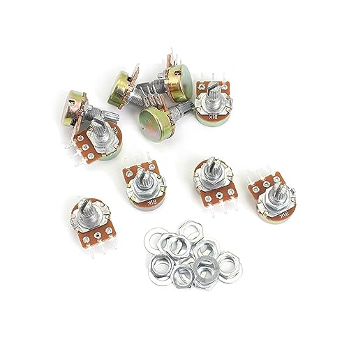50PCS WH148 15mm 3pin Linear Potentiometer Mit Muttern Und Unterlegscheiben 1K 2K 5K 10K 20K 50K 100K 250K 1M Potentiometer Kit(50K Ohm) von ELPNLJZN