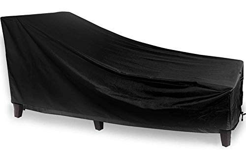 ELR Garten-Sonnenbett-Abdeckung, Terrassenmöbel-Schutz, strapazierfähig, für den Außenbereich, für Lounge-Sessel, wasserfest, 208,3 x 76,2 x 78,7 cm, Schwarz von ELR