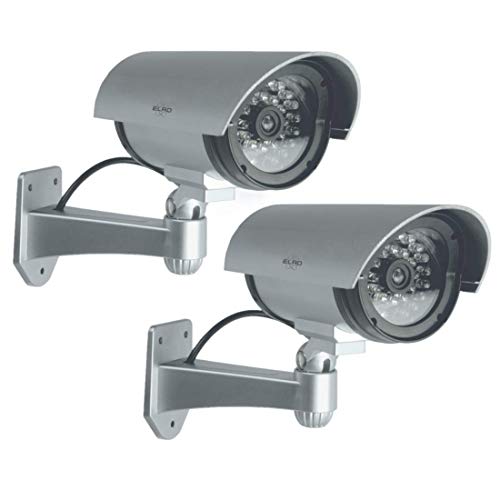 ELRO CDB25S-2 Außen Attrappe Kamera-Dummy Überwachungskamera mit LEDs-2 Pack, 2 Stück von ELRO