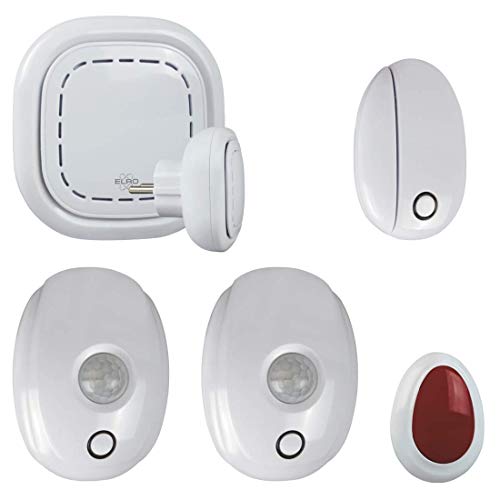 ELRO Connects SF400A WiFi Komplettes Smart Home Set K1 Connector (integrierte Sirene) + 2X Bewegungsmelder Tür Fensterkontakt + 1x Paniktaster-Gratis App, Alarm Kit von ELRO