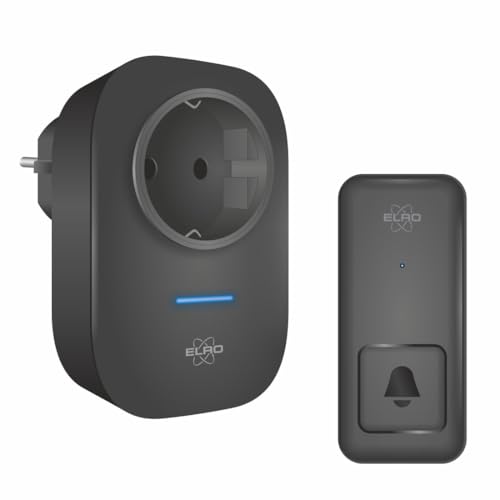 ELRO DB4000 Drahtloses kinetisches Türklingel-Set - mit Steck-Empfänger mit Steckdose - keine Batterien nötig 150 Meter von ELRO