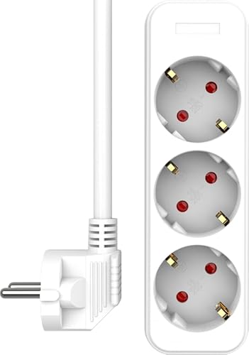 ELRO ES103 Mehrfachsteckdosenleiste, 3-Fach, 1,5m Kabel, Kindersicherung, 3680W, TÜV, Weiß von ELRO