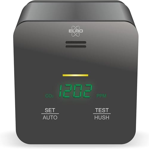 ELRO FCO2400 CO2 Meter - Luftqualitätsmesser mit NDIR Sensor für CO2, Temperatur und Feuchte - mit Selbstkalibrierung von ELRO