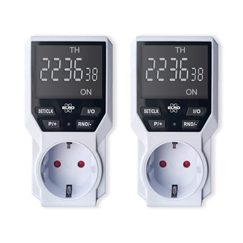 ELRO TI3000-2 Digitale Zeitschaltuhr mit programmierbarem Wochenprogramm | 10 Schaltzeiten pro Tag | Zufallsfunktion | bis zu 3600W ELRO TI3000-2 Digitale Zeitschaltuhr mit programmierbarem Wochenprogramm | 10 Schaltzeiten pro Tag | Zufallsfunktion | bis zu 3600W von ELRO