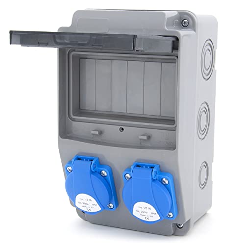 Baustromverteiler 6NO 2 x 230V + LS und FI verkabelt (2 x 230V ohne Stromzähler LS/FI/MID von ELS Elektrotechnika