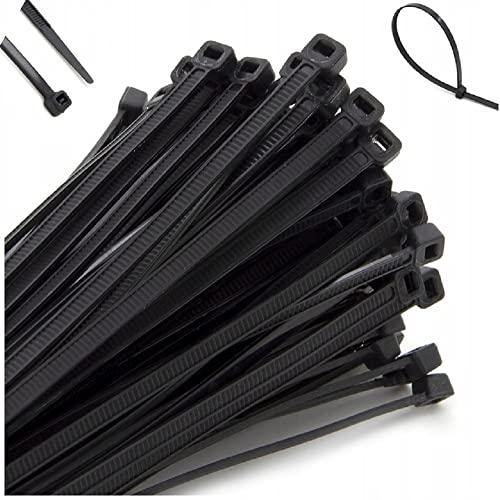 ELS Elektrotechnika Kabelbinder Schwarz 450 x 7,5 mm Kabel binder Set 100 Stück Cable ties Selbstsichernde, Wetterfest UV Beständig für Ordnung Kabeln von ELS Elektrotechnika