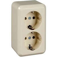 Elso - Steckdose 2-fach 16A contura Schraubklemme perlweiß 395400 von ELSO