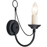 Lighting CB1-BLACK Wandleuchte Carisbrooke 1xE14 60W Baustahl schwarz H:27cm B:9,2cm dimmbar - Elstead von ELSTEAD