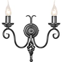 Harlech - 2 Light Indoor Candle Wandleuchte Schwarz mit Schatten - Elstead von ELSTEAD