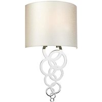 Lighting curtis-medium-pc Wandleuchte Curtis 1xE27 60W Stahl chrom poliert, Kunstseide Elfenbein H:52,1cm B:29cm dimmbar - Elstead von ELSTEAD