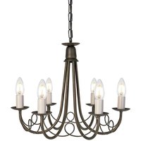 Elstead - Lighting MN6-BLK-GOLD Kronleuchter Minster 6xE14 H:42 Ø:48 von ELSTEAD