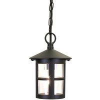 Lighting BL21B-BLACK Hängeleuchte Hereford 1xE27 100W Aluminium-Druckguß schwarz, Glas H:40.5-50cm Ø15cm IP43 dimmbar höhenverstellbar - Elstead von ELSTEAD