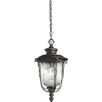 Außen Hängelampe MORGANA Riffelglas verstellbar von ELSTEAD