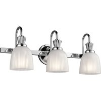 Badezimmer Wandlampe LED in Chrom Weiß IP44 Riffelglas Badezimmer Wandlampe LED in Chrom Weiß IP44 Riffelglas von ELSTEAD