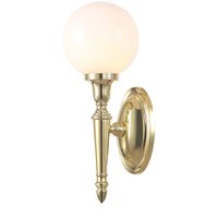 Badlampe aus Messing Glas mit LED IP44 Jugendstil von ELSTEAD