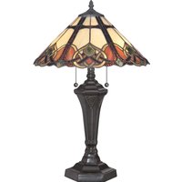 Cambridge - 2 leichte Tischlampe Vintage Bronze, Tiffany Glass, E27 - Elstead von ELSTEAD