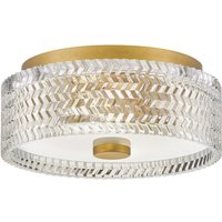 Deckenlampe E27 Kristall rund D: 30,5 cm in Messing Antik von ELSTEAD