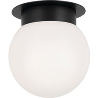 Deckenlampe Kugelschirm Glas Metall Ø 20,3 cm Schwarz Weiß E27 von ELSTEAD