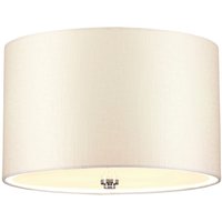 Deckenlampe Stoff rund Ø36cm Creme Chrom Modern VARINDA von ELSTEAD