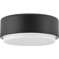 Deckenlampe rund Ø 30,5 cm Schwarz Weiß Metall Glas 2x E27 von ELSTEAD