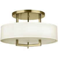 Deckenlampe rund Ø 50,8 cm 3x E27 Metall Stoff in Messing Weiß von ELSTEAD