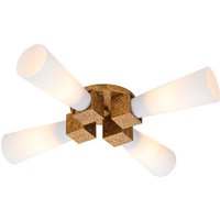 Deckenleuchte Metall Glas B: 66 cm in Gold Antik Weiß von ELSTEAD