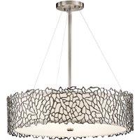 Deckenleuchte RINA Zinn Leinen Ø56cm Design Lampe von ELSTEAD