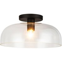 Deckenleuchte Schwarz Metall Glas D: 30,5 cm rund E27 von ELSTEAD