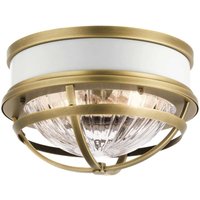 Deckenleuchte Wohnzimmerlampe Deckenlampe Messing Weiß Stahl d 30,5 cm von ELSTEAD