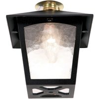 Deckenleuchte außen Schwarz Aluminium Glas IP44 FIENNES von ELSTEAD