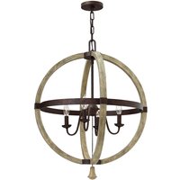 Design Kronleuchter ESITEESH Ø61cm Holz Metall Antik von ELSTEAD