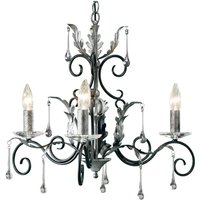 Design Kronleuchter Schwarz Silber Höhe verstellbar von ELSTEAD