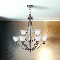 Design Kronleuchter mit Schirm in Nickel Weiß Ø89cm von ELSTEAD