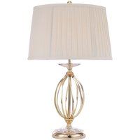 Designer Tischleuchte in Messing Creme Stoff Schirm Designer Tischleuchte in Messing Creme Stoff Schirm von ELSTEAD