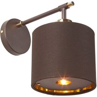 Designer Wandlampe Braun Gold Stoff wohnlich CIRCULAR