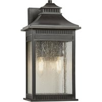 Edle Wandlampe MAISIE Braun Vintage IP44 außen von ELSTEAD