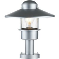 Lighting klampenborg-ped-sil Sockelleuchte Klampenborg E27 40W IP44 Edelstahl, klares Glas Silber B:27.5cm Ø27.5cm dimmbar - Elstead von ELSTEAD