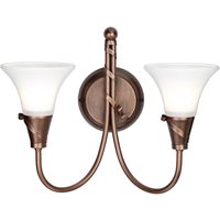 Lighting 2-COPPER Wandleuchte Emily 2xE14 60W Baustahl Kupfer Patina, Glas H:29,5cm B:36,5cm dimmbar - Elstead von ELSTEAD