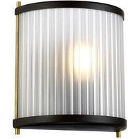 Elstead Lighting DL-CORONA1-BAB Wandleuchte Corona 1xE27 60W Stahl Museum Bronze dunkelbraun lackiert / Messing gealtert / Nickel poliert, Mattglas von ELSTEAD