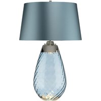 Elstead Lena 2 Light Large Blue Tischlampe, blau getöntes Glas, Duck Egg Blue Shade, E27 von ELSTEAD