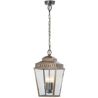 Lighting MANSION-HOUSE8-BR Hängeleuchte Mansion House 3xE14 60W Altmessing, Glas H:57-89.5cm L:22cm B:22cm IP44 dimmbar höhenverstellbar - Elstead von ELSTEAD