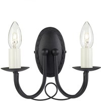 Lighting MN2-BLACK Wandleuchte Minster 2xE14 60W Stahl schwarz H:19cm B:26cm dimmbar - Elstead von ELSTEAD