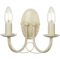 Lighting MN2-IV-GOLD Wandleuchte Minster 2xE14 60W Stahl Ivory / Gold H:19cm B:26cm dimmbar - Elstead von ELSTEAD