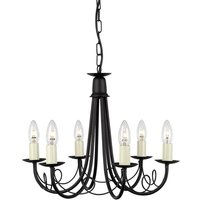 Lighting MN6-BLACK Kronleuchter Minster 6xE14 H:42 Ø:48 - Elstead von ELSTEAD